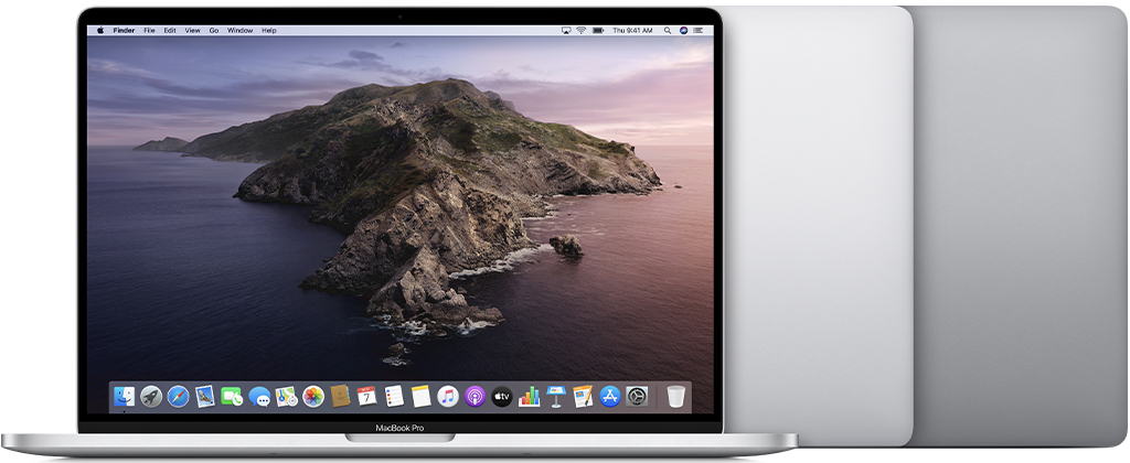 MacBook Pro (16-inch, 2019) in Silver and Space Grey.